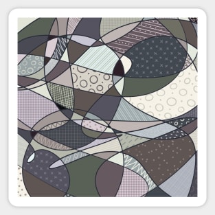 Abstract doodle neutral colors Sticker